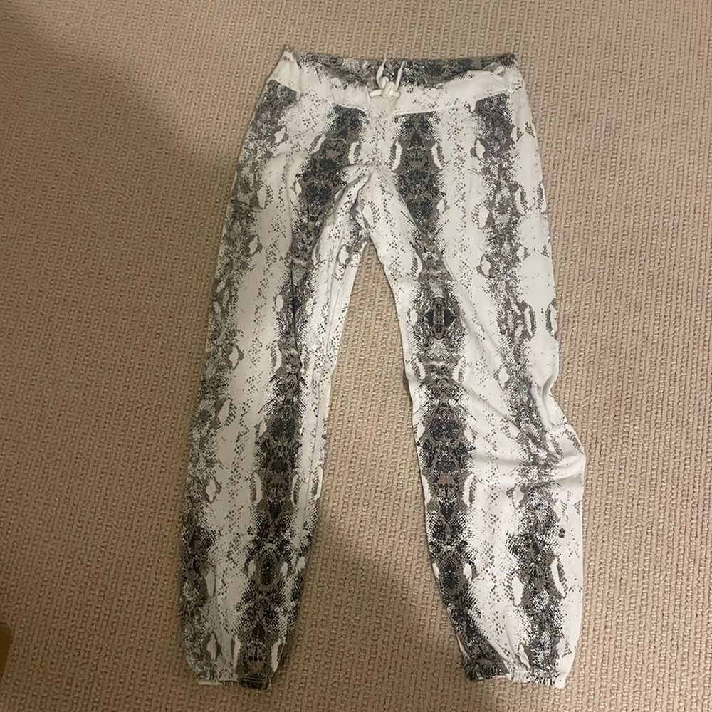 Snakeskin print joggers